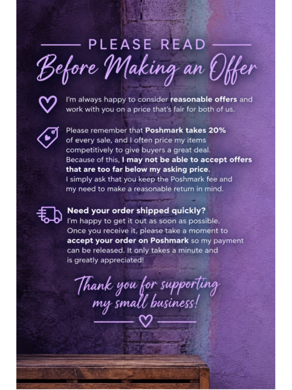 💖 READ BEFORE MAKING ANY OFFERS 💖